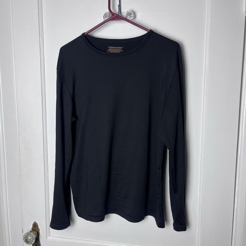 Thermajohn Men's Black Long Sleeve Base Layer Knit Thermal Shirt Size XXL